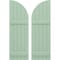 Ekena Millwork Americraft 5-Board (2 Batten) Wood Joined Board-n-Batten Shutters w/ Arch Top, ARW101BQ518X77SGH, PR ARW101BQ518X77SGH - alternate 1